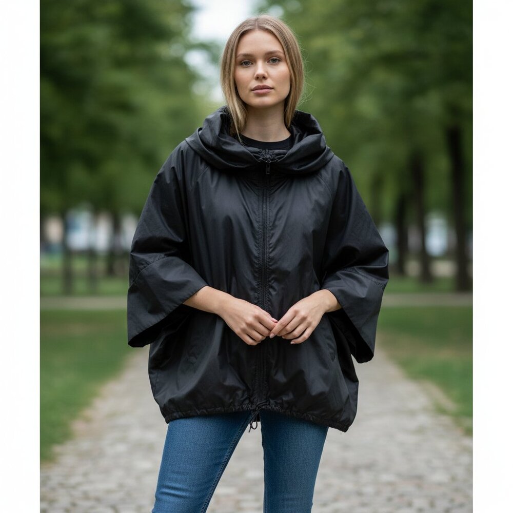 ANDY JOHNS New York Women's Vintage Windbreaker Black | Size L‎